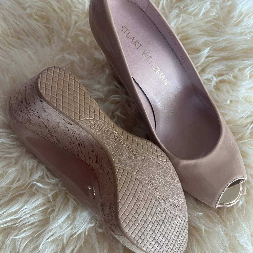 Beautiful nude Stuart WEITZMAN Platform Wedge size 36.5 - Picture 2 of 3